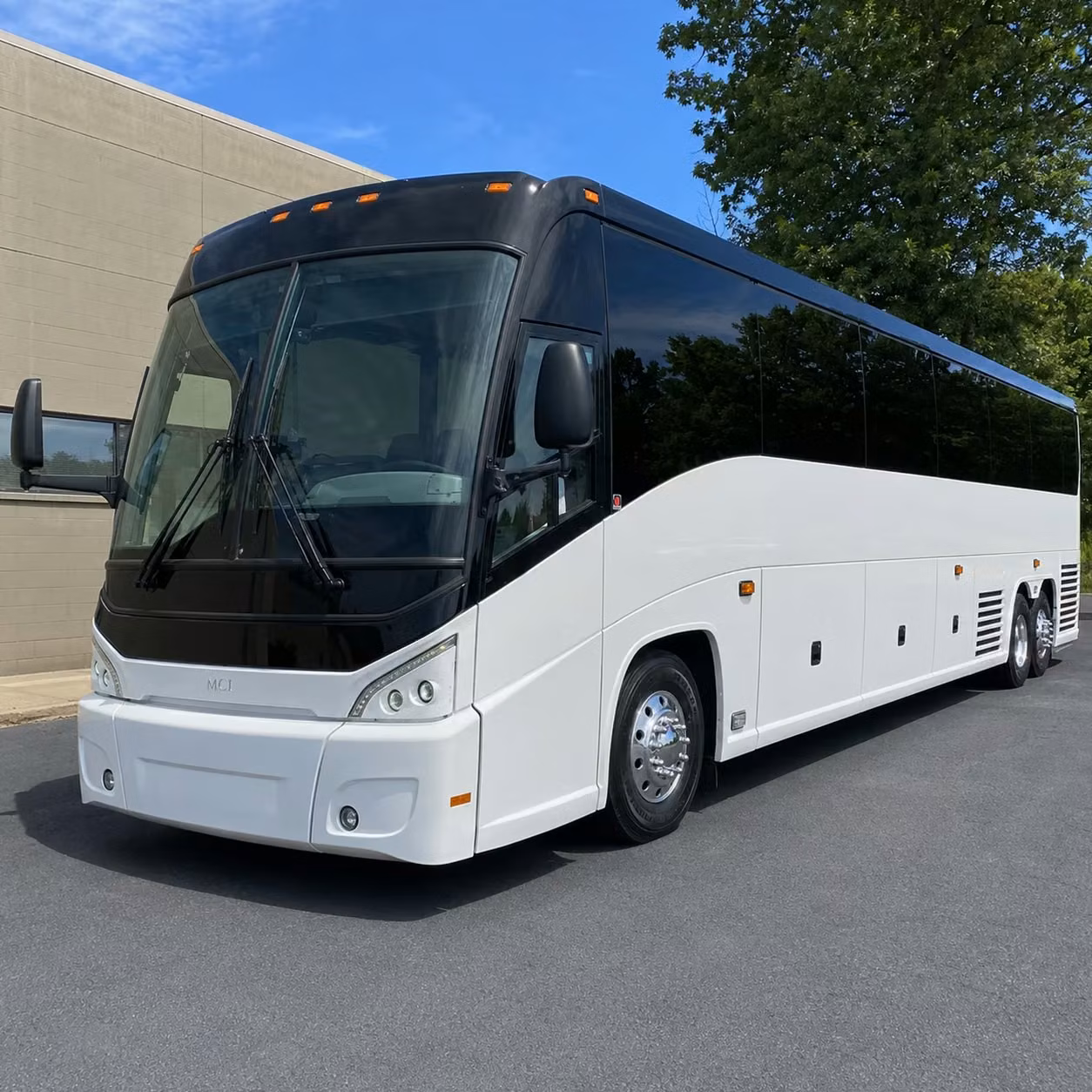 raleigh charter bus rental exterior