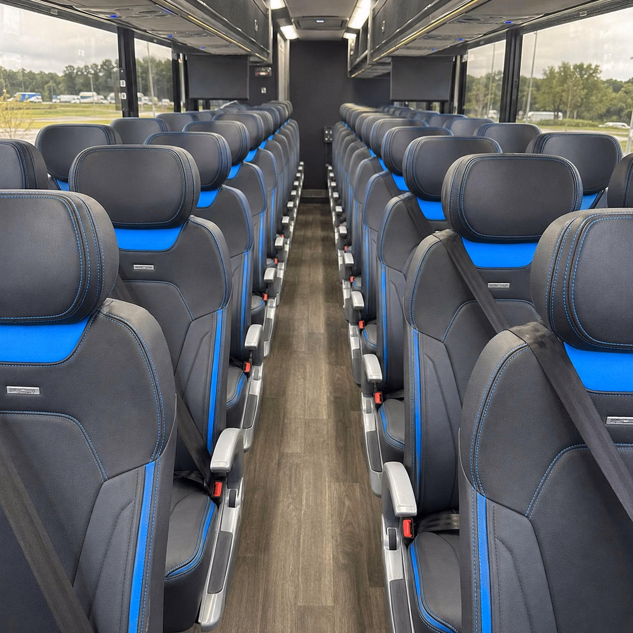 raleigh charter bus rental interior